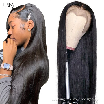 Vendor HD Transparent Swiss Lace Front Wig Human Hair 360 Lace Frontal Wig Straight Glueless Brazilian 100% Virgin Full Lace Wig